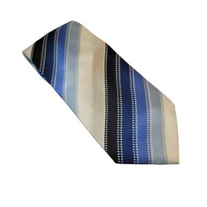 Akexander Julian Colours Tie Blue Navy White Diagonal Stripes